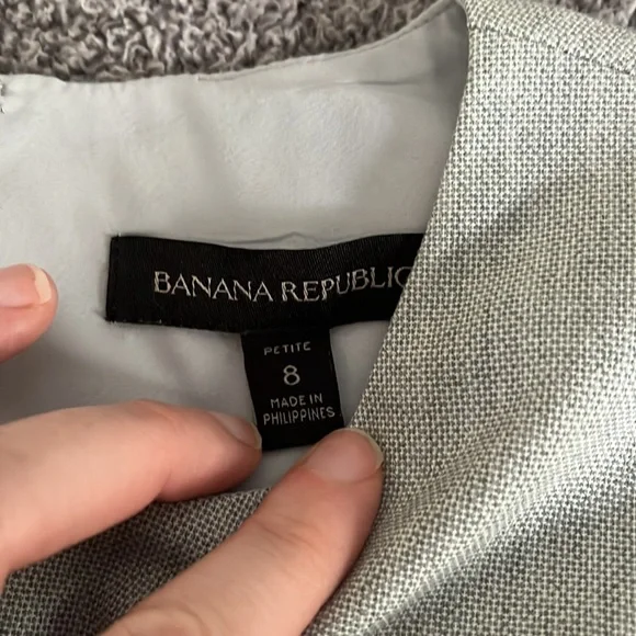 Banana Republic Gray Sheath Office Dress Size 8 Petite - Picture 4 of 8
